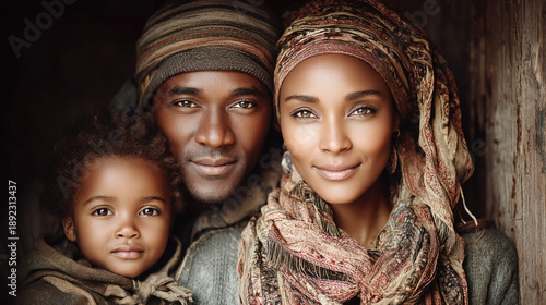 A family from Africa in tra...