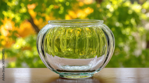 An empty fish bowl on a win...