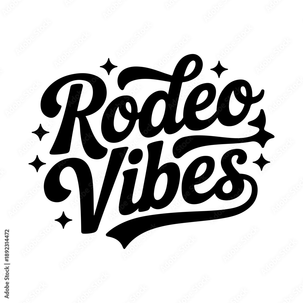Obraz premium Rodeo Vibes. Vector Design Isolated on White Background