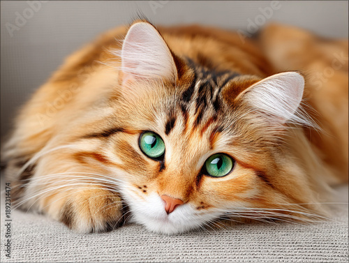 Cat on back lying