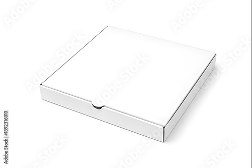 White pizza box mockup isolated on white background for delivery and take away packaging design