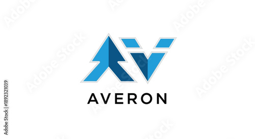Free Download Averon letter AV logo in abstract modern arrow shape on isolated white background. - GFXLoad