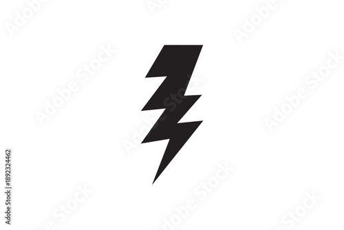 Black lightning bolt icon isolated on white background energy symbol graphic design