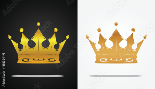 Cool and attractive gold colored king crown logo vector image