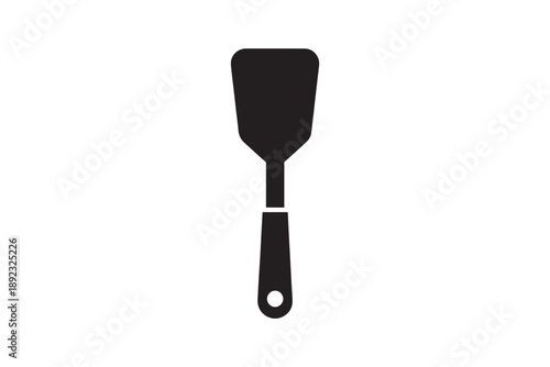 Kitchen spatula icon symbol of cooking and culinary arts isolated on plain white background
