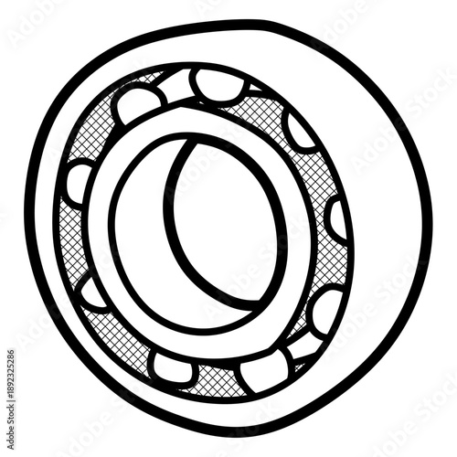 simple hollow bearing line art, adjustable line size