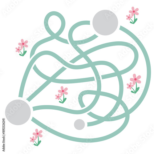 Flower Path Maze Puzzle for Children