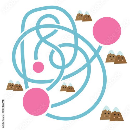 Mountain Trail Maze for Children 