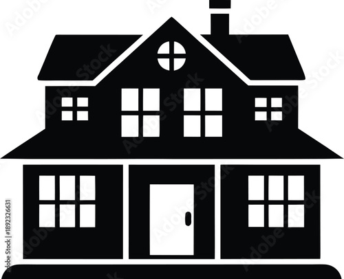 House Exterior Silhouette Vector Design Element