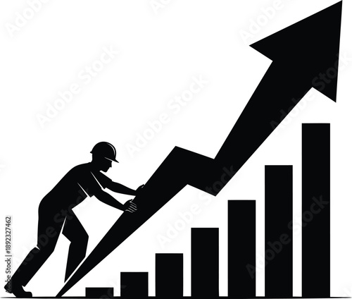 Business growth and success concept with upward trend