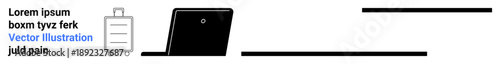 Travel, technology, communication, remote work, organization, productivity. A suitcase, sleek laptop and abstract lines. Travel and technology concept remote work and productivity