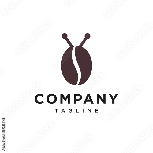 Coffee Bean Television Logo Icon Vector
