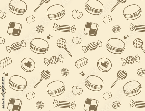 マカロン、各種スイーツパターン