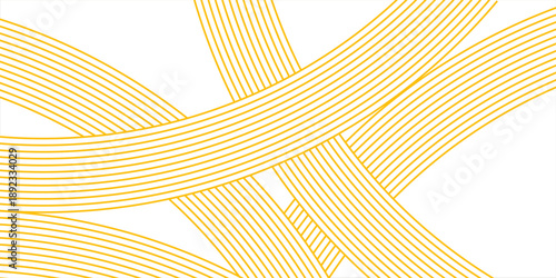 Yellow instant noodle, pasta and spaghetti texture with geometric wavy lines. Ramen, pasta vector pattern.EPS10