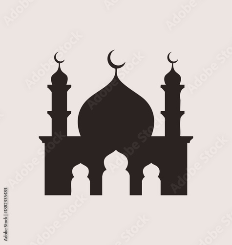 Islamic Mosque Dome Logo Icon Vector Design Template Minimal Mosque Logo Vector Crescent Dome Islamic Symbol