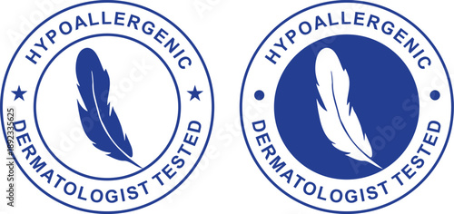 Hypoallergenic Dermatologist Tested badge stamp icon . Dermatologically tested stamp . 