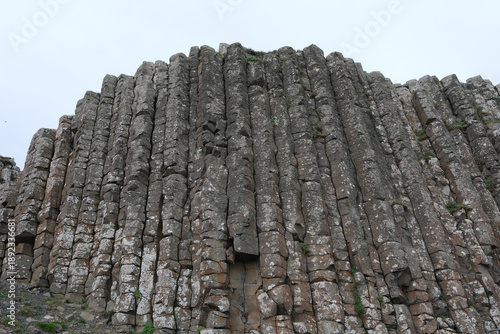 Giant's Causeway Hexagonal Basalt Column Formations in Ireland