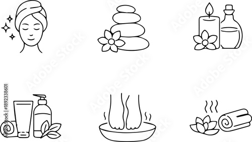 Spa and Wellness Icons Vector