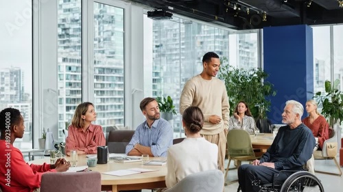 Wallpaper Mural Multicultural business team seated in modern meeting room engaging in discussion brainstorming and collaboration highlighting inclusive contemporary corporate culture Torontodigital.ca