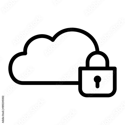 Cloud computing with privacy and security icon