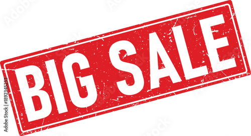 Distressed Red Big Sale Stamp with White Letters for Promotional Marketing Offers