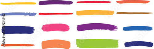 Hand drawn decorative design, colored underline strokes grunge style decorative design