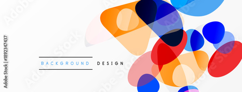 Abstract colorful overlapping circles create dynamic visual effect. Modern design elements suggest creativity, innovation. Simple background enhances shapes.