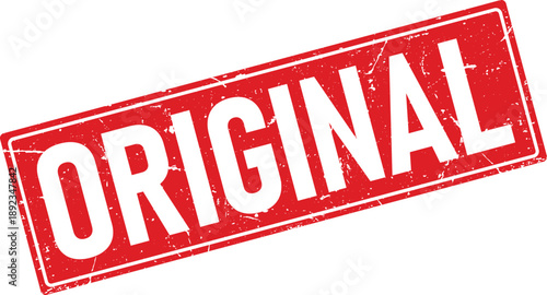 Distressed Red Stamp with ORIGINAL in Bold White Letters on a White Background