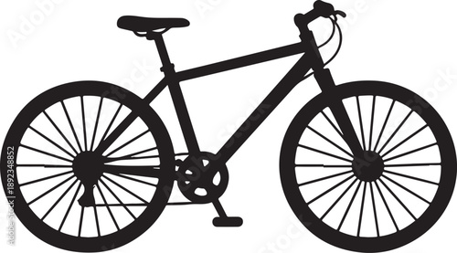 Bicycle Silhouette Side View Eco Friendly Transportation Black Vector