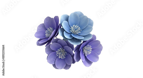 Cluster of Blue and Purple Flowers