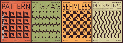 Wallpaper Mural Abstract geometric pattern. Wave. Optical illusion. Cover design template. Illustration for brochure, poster, card, poster, presentation, flyer, banner, diary, notebook or notepad. Torontodigital.ca