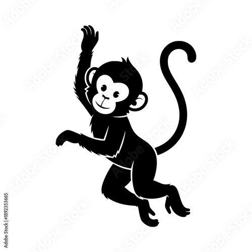 isolated black monkey vector