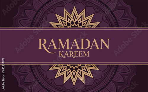 Ramadan kareem 2026 background with golden islamic art and intricate design elements
