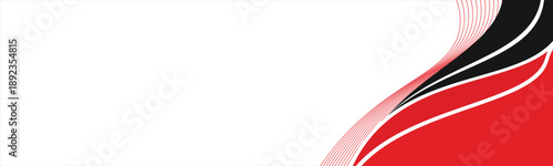 Abstract red waves are flowing on black and white background. red line background curve element. Suit for business, cover, header, wallpaper, corporate, website, flyer, EPS10
