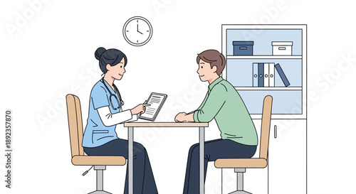 Doctor Consulting with Male Patient.