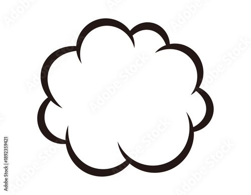 もこもこのポップな吹き出し素材