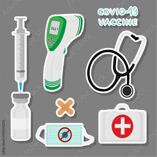 Medical syringe of drug for injection vaccine