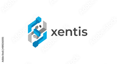 Futuristic blue and grey 3D geometric 'S' logo, expressing innovation and structured continuity on an isolated white background.