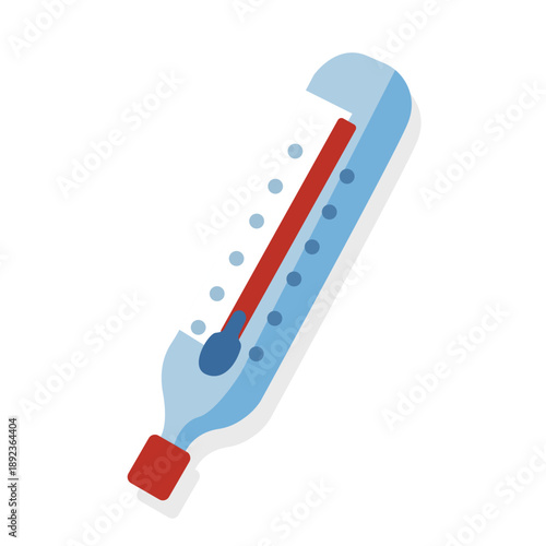 Medical Thermometer Icon Flat Vector Illustration
