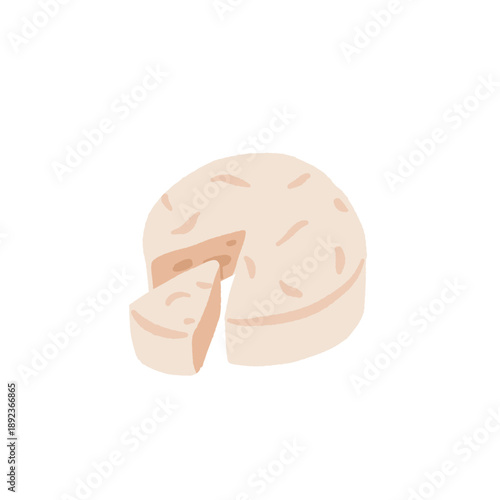 Flat vector dairy and cheese products set isolated on white background. Milk, butter, eggs, cream, yogurt, cottage cheese, parmesan, cheddar, blue cheese, cheese cubes, dairy food collection