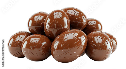 Pile of Decorative Chocolate Easter Eggs