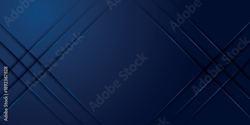 Dark blue abstract background with modern and futuristic blue glowing lines decoration. Shadow stroke design and empty space for text. Vector illustration EPS. 5