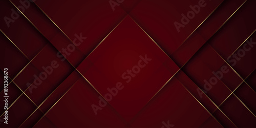 Dark red abstract background with modern and futuristic golden glowing lines decoration. Shadow stroke design and empty space for text. Vector VOL. 5