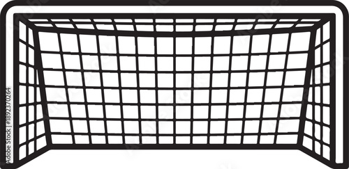 Soccer goal net silhouette, sports equipment for team games and training, athletic competition symbol