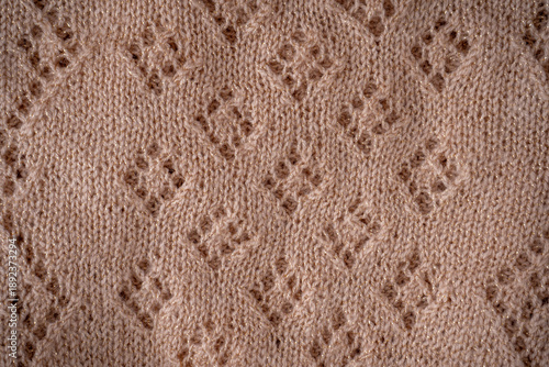 Texture Sweater Knit Fabric with Diamond Pattern background.