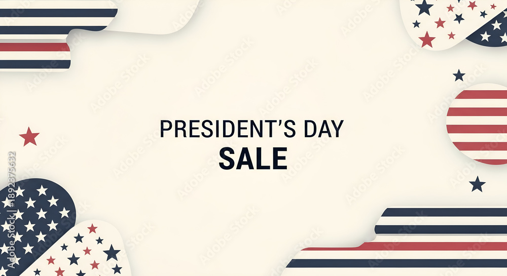 Obraz premium Clean President’s Day sale background designed for retail and marketing campaigns.