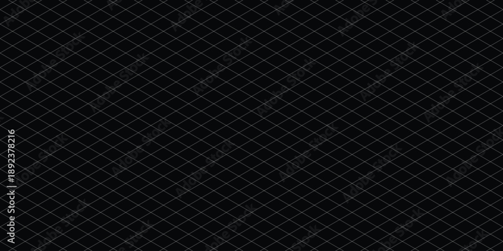 Obraz premium Clean Isometric Diagonal Grid Pattern on Black Background