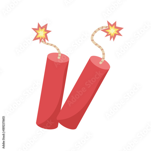 Dynamite bomb vector, dynamite icon, clip art dynamite,  isolated on white background