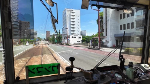 熊本市電から見える熊本市街の風景