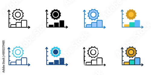 UV index icons set multiple style collection. Editable stroke 

